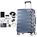 Samsonite 111170-1432 Framelock Hardside Carry On Luggage with Spinner Wheels 20 Inch Ice Blue Bundle w/Deco Gear Luggage Accessory Kit (10 Item)
