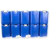 Aguaprep 5-Gallon Stackable Water Storage Containers, w/Lids + Spigot, Easy Fill, Survial Supply, Emergency Water Storage for Camping and Disaster Preparedness, RV, 50 Gallon Set (10 Tanks)