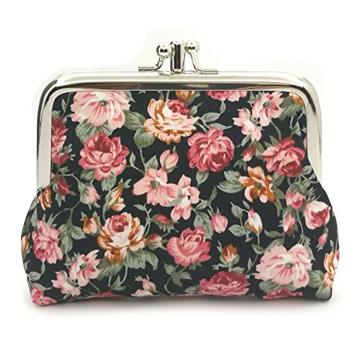 Sanxiner Cute Floral Buckle Coin Purses Vintage Pouch Kiss-lock Change Purse Wallets (09) - Thumbnail 6