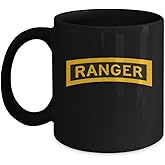Army Ranger Coffee Mug - Ranger Tab - Black/White/11oz/15oz