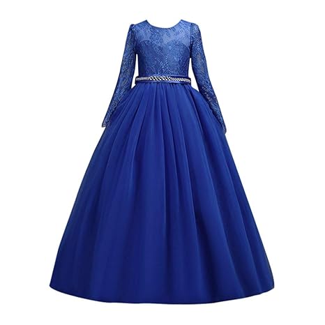 Riou Weihnachtskleid Mädchen Prinzessin Spitzenkleid Lang Weihnachten Kinder Baby Tutu Mini Ballkleider Abendkleid Elegant fü
