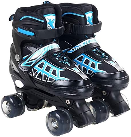 Adjustable fancy double-row skates, PU mute wheel balance performance wear-resistant breathable shoes, men and women double-row pulley speed skating shoes, the best equipment for beginners