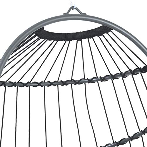 Hoberg Hängesessel mit Gestell und Kissen | abnehmbares Sonnendach | belastbar bis 120 kg | faltbar | In- und Outdoor… – Bild 7