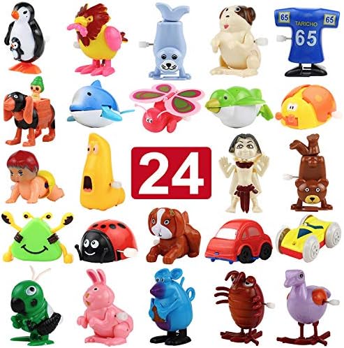 Wind-Up Toys, 24 Pack Assorted Mini Toy for Kids Party Favors, Birthday Goody Bag Filler Preschool Toy for Boys Girls Children，Gifts Giveaway Pinata Filler Carniva Prizes Classroom Incentive Reward