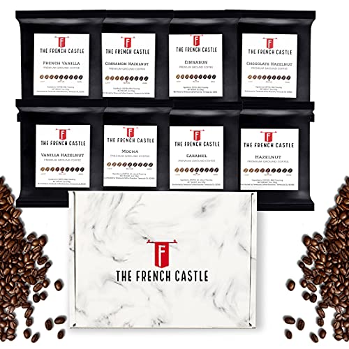 Coffee Sample Pack, Flavored Ground Coffee Sampler Gift Box Set