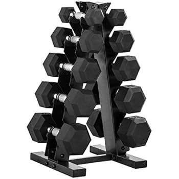CAP Barbell 150-lb Hex Dumbbell Weight Set with Vertical Rack