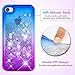 iPhone 4 Case, iPhone 4S Case, Ruky [Gradient Quicksand Series] Glitter Flowing Liquid Floating Protective Shockproof Clear TPU Girls Case for iPhone 4/4S - (Purple&Blue)