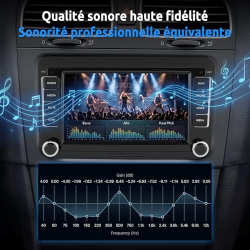 ESSGOO [4+64G] Car Radio VW Golf 5/6 — CarPlay/Android Auto Wireless, DSP | Golf 5/6, Passat B6/B7, Polo 5, Touran, Tiguan, Caddy, T5 Android 15, DSP 15 bands Plug & Play, Canbus included