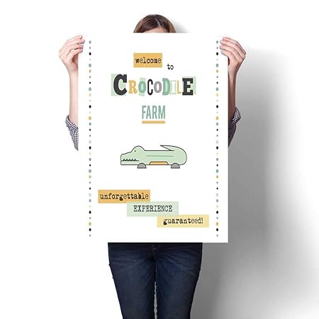 Longbuyer Art Canvas Prints Crocodile Farm Banner Modern Wall Art