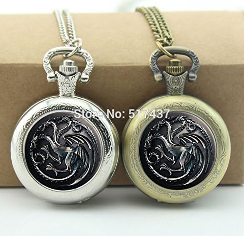 Pretty Lee Game Of Thrones Pocket Watch Floating Memory Locket Necklace Antique Pocket Watch Necklace