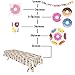 Pandecor Donut Party Supplies - Serves 24 Guests - 99 Pieces Donut Party Disposable Tableware,Includes Happy Birthday Banner Tablecover Napkins 9 Inch Plates 7 Inch Plates and Cups