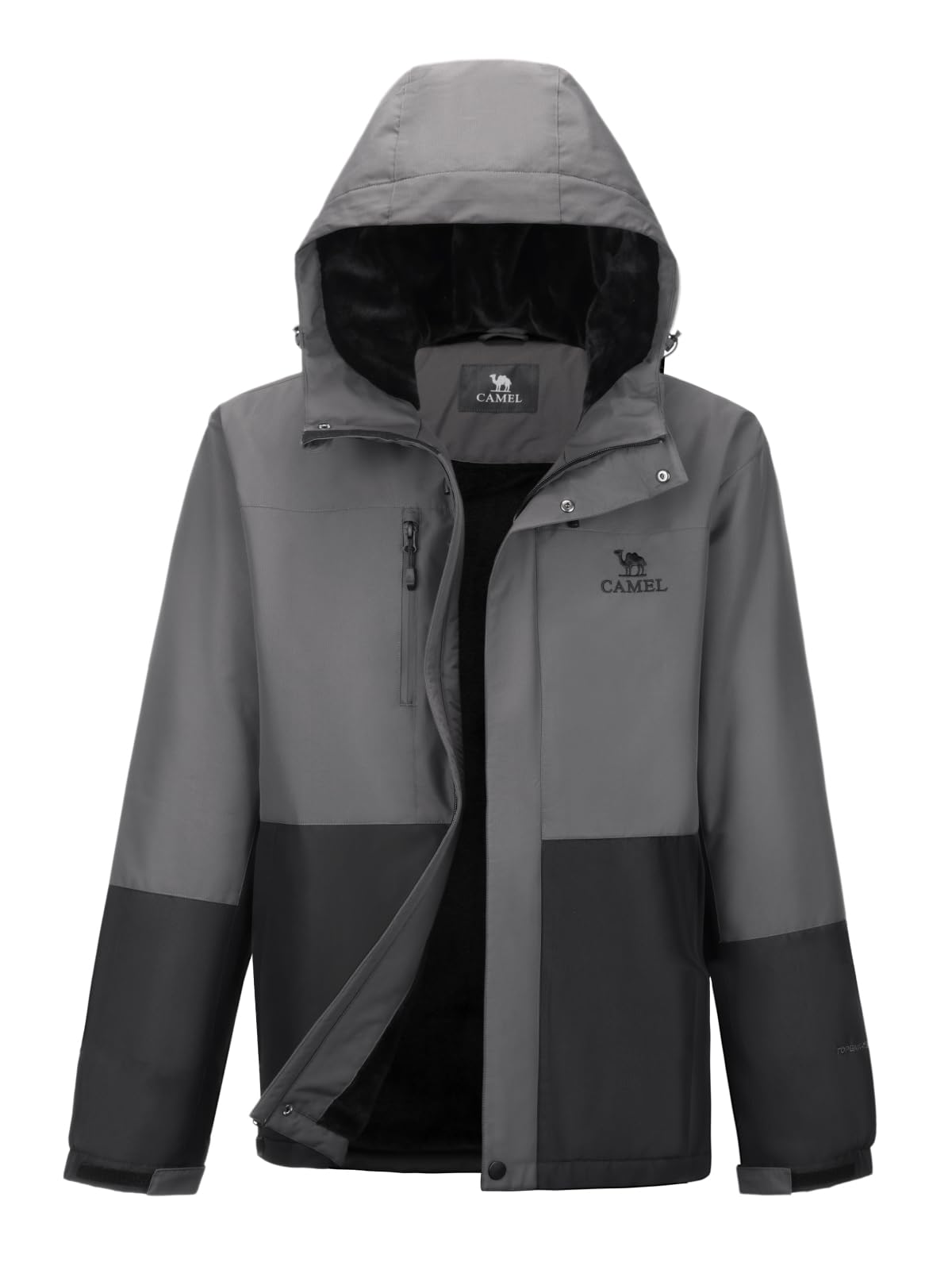 Men's Ski Jacket Waterproof Warm Winter Jacket with Hood, Lightweight Breathable for Outdoor Activities