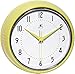 Infinity Instruments 10940-AURA Retro 9-1/2-Inch Metal Wall Clock,Yellow