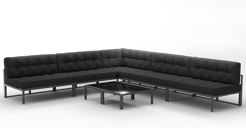 Amazon De Oskar Xxl Alu Lounge Gartenmobel Set Inkl Palettenkissen Tisch Gartenlounge Sitzgarnitur Sitzgruppe Anthrazit