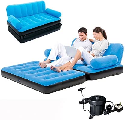 Bestway Flocked Double Inflatable Air Bed Couch Sofa 1 88 X 1 52