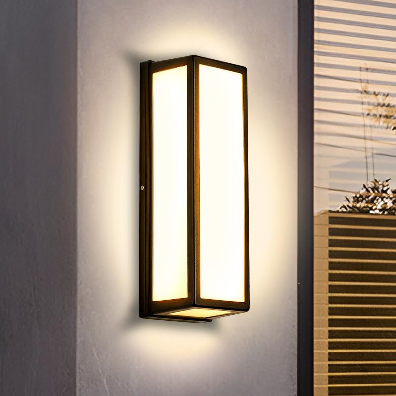 Photo 1 of LANFU LED Aluminum Wall Sconce Waterproof Outdoor Wall Light,Modern Porch Wall Light (Large Rectangle-50W)