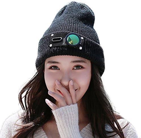 Fashion Winter Warm Hat for Women Rabbit Hair Wool Blended - Warm, Stretchy Knit Beanie - Thick Cap for Snow Ski Winter Outdoors - Kawaii and Sweet, Black