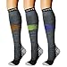 CHARMKING Compression Socks (3 Pairs) 15-20 mmHg is Best Athletic & Medical for Men & Women, Running, Flight, Travel, Nurses, Edema – Boost Performance, Blood Circulation & Recovery (L/XL,Assorted 25)thumb 1