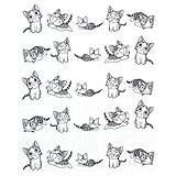 Bhbuy 2 Sheets 3D Transfer Style Cute Cat Nail Art Stickers Manicure Nail Polish Decal