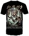 Get Down Art Mens Cotton Give Me Liberty Or Death Graphic T-Shirt (Black, XL)