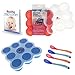 Safest Baby Food Storage Containers 2-Set Freezer Trays - BPA Free FDA Approved - 2 Silicone Clip On Lids - 2.6 oz Multiportions - 4 FREE Weaning Spoons & BONUS KiddieBobs Homemade Recipe CookBook