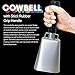 Katzco Cowbell with Stick Rubber Grip Handle and Built-in Clapper - 10 Inch Steel - Great for Weddings, Sport Events, Farms and Rodeos, Birthday Parties, Marching Bands, and Musical Events