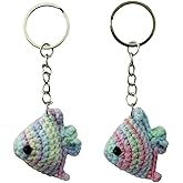 Wikorunwa Crochet Keychain, Knitted keychain Charms for Women Girls, Cute Kawaii Backpack Pendant Accessories Handmade Gift