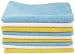 AmazonBasics Blue and Yellow Microfiber Cleaning Cloth, 36-Pack
