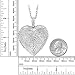 Gem Stone King Locket Pendant Necklace Charm 1.5inches Engraved Flowers Heart Shape + 28 Inch Chain