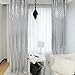 Trlyc 2X8FT Christmas Silver Sequin Curtain Sparkle Sequin Curtain for Wedding Party