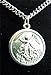 Needzo Religious Gifts Silver Tone Saint St Michael Protection Charm Pendant Necklace, 7/8 Inch