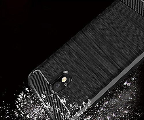 Samsung Galaxy J3 2018 Case,Galaxy J3 Eclipse 2/J3 Orbit/J3 Achieve/J3 Express Prime/J3 Prime 2 Case,YYQUEEN Carbon Fiber TPU Rugged Armor Protective Cover for Samsung Galaxy J3 2018 (Black)