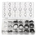 Baban 300 Pcs C-Clips Snap Ring Shop Assortment Black Washer Hardware Circlip Retaining Ring Set For Industrial Fasteners 18 Sizes