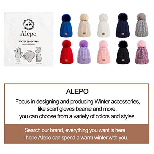 image for Alepo Kids Toddler Baby Winter Beanie Hat, Children's Warm Fleece Line