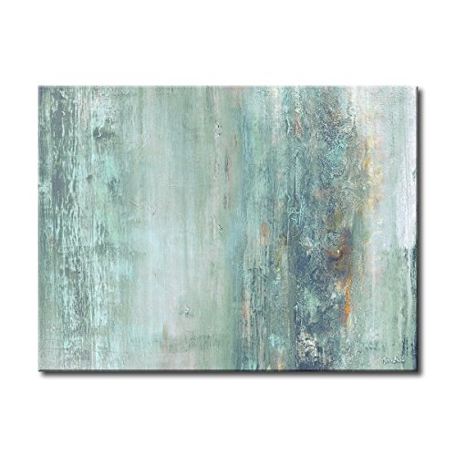 Ready2HangArt Abstract Spa Modern Contemporary Gallery Wrapped Canvas Print, 30" x 40", Blue