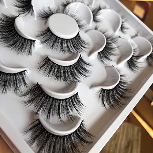ALICROWN Faux Mink Eyelashes, 3D Volume Mink Lashes Pack Handmade Dramatic Thick Crossed Fake Eyelashes Soft Reusable 10 Pairs