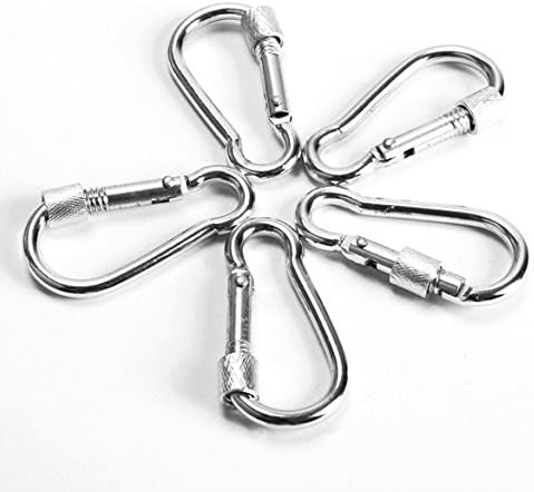20Pcs Silver Aluminum Spring Carabiner Snap Hiking Camping Bag Hook Hanger Keychain Hiking Accessory -Blue Screen LLC