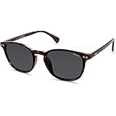 SOJOS Small Rounded Square Polarized Sunglasses for Women Men Vintage Style UV400 Lens SJ2637