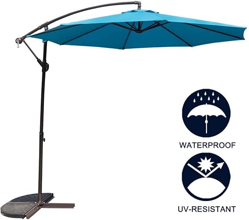 Cross Base And Crank 8 Steel Ribs Tan 10 Feet Aluminum Offset Patio Umbrella Garden Patio Umbrellas Home Garden Nasck Edu Bd