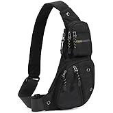 QAZWSXE Mens Sling Bags Crossbody,Shoulder Bag for Men,Men Crossbody Bags for Hiking Traveling Outdoors Black