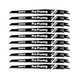 10PC 9-Inch Wood Pruning Reciprocating Saw Blades, HCS 6TPI Reciprocating Saw Pruning Blades Designed for use with Dewalt Bosch Makita Craftsman Ridgid Ryobi Milwaukee Skil Rockwell Bosch