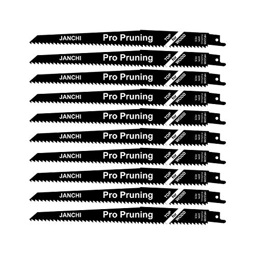 10PC 9-Inch Wood Pruning Sawzall Blades, HCS 6TPI Reciprocating Saw Blades Designed for use with Dewalt Bosch Makita Craftsman Ridgid Ryobi Milwaukee Skil Rockwell Bosch and any others brands