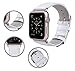 JSGJMY Apple Watch Band 38mm Women Leather Replacement Strap for iWatch Series 2 Series 1 Edition Sport(38mm White+gold Buckle)