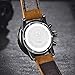 FOVICN Men's  Fashion Business Quartz Watch with Brown Leather Strap Chronograph Waterproof Date Display Analog Sport Wrist Watches, White