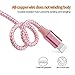iPhone Cable,XUZOU Lightning Cable 3Pcks 3FT USB Charger Syncing and Charging Cable Data Nylon Braided Cord for iPhone 7/7 Plus/6/6 Plus/6s/6s Plus/5/5s/5c/SE and More(Pink&White)