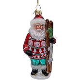 Kurt Adler 5-inch Noble Gems™ Santa with Skis Ornament