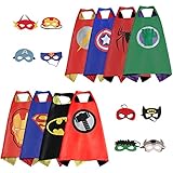 Mizzuco Comics Cartoon Dress up Costumes Satin Capes with Felt Masks for Boys (Set of 8)