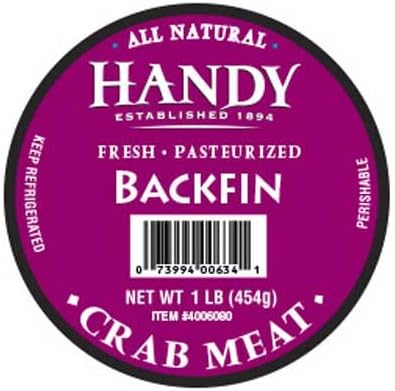 Handy Callinectes Pasteurized Backfin Crab Meat, 1 Pound -- 6 per case.