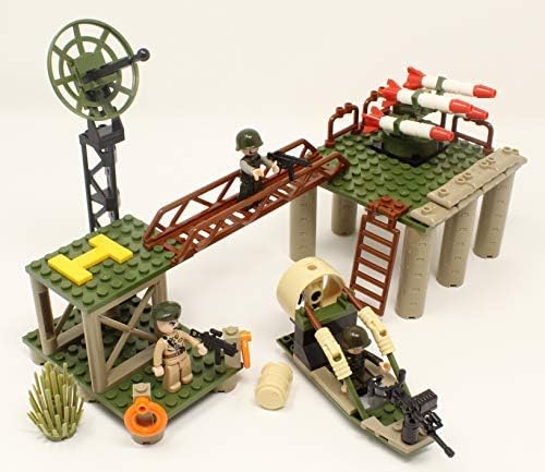 Ingenious Toys® 4 variation military sets helicopter truck boat outpost / construction set #HY402 (seal army)