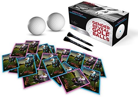 Gender Reveal Exploding Golf Balls With Vibrant Pink &amp; Blue Powder (24-Piece Kit) Includes: 2 Custom Golf Tees, 20 Team Stickers Team Pink (Girl) Team Blue (Boy)